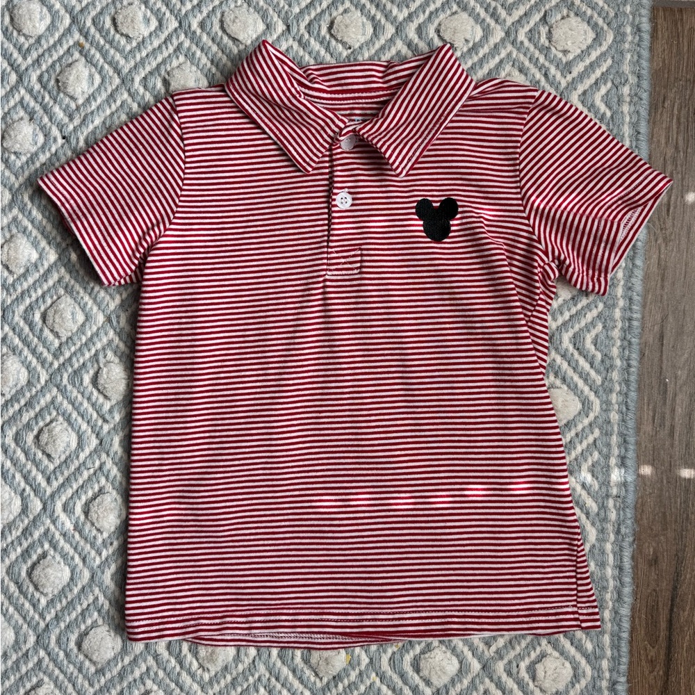 Mouse Black and White Striped Polo | 5
